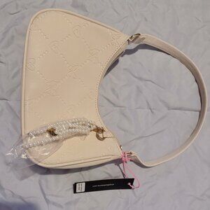 Cream Pearl Strap Baguette Shoulder Bag – Y2K Girly Style – NWT